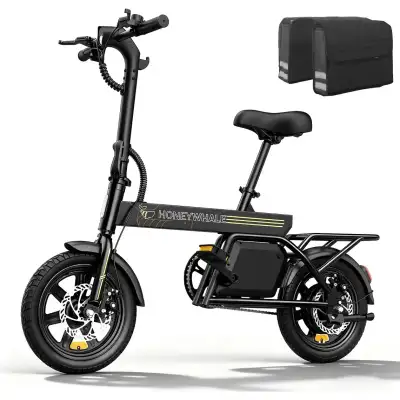 Honeywhale B20 Bicicleta Elétrica, 440w-35km-25km/h-120kg, Scooter Motor-ebike-adulto-bike-autonomia-velocidade Máxima-carga-honey Whale-fat-dobravel, 14 Aro, Freios A Disco Dianteiros E Traseiros